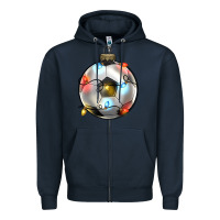 Navy christmas  soccer Zipper Hoodie - Zillion Design Studio