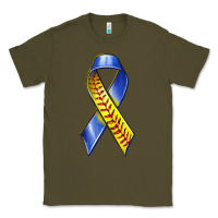 Army Green down syndrome ribbon softball Classic Tee - texasbilliewilder