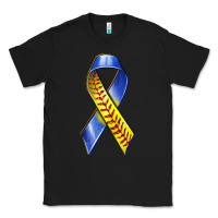 Black down syndrome ribbon softball Classic Tee - texasbilliewilder