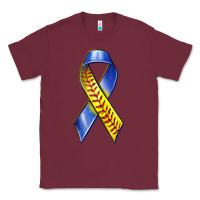 Burgundy down syndrome ribbon softball Classic Tee - texasbilliewilder