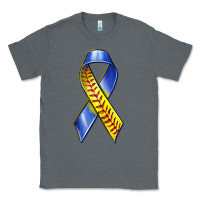 Charcoal Heather down syndrome ribbon softball Classic Tee - texasbilliewilder