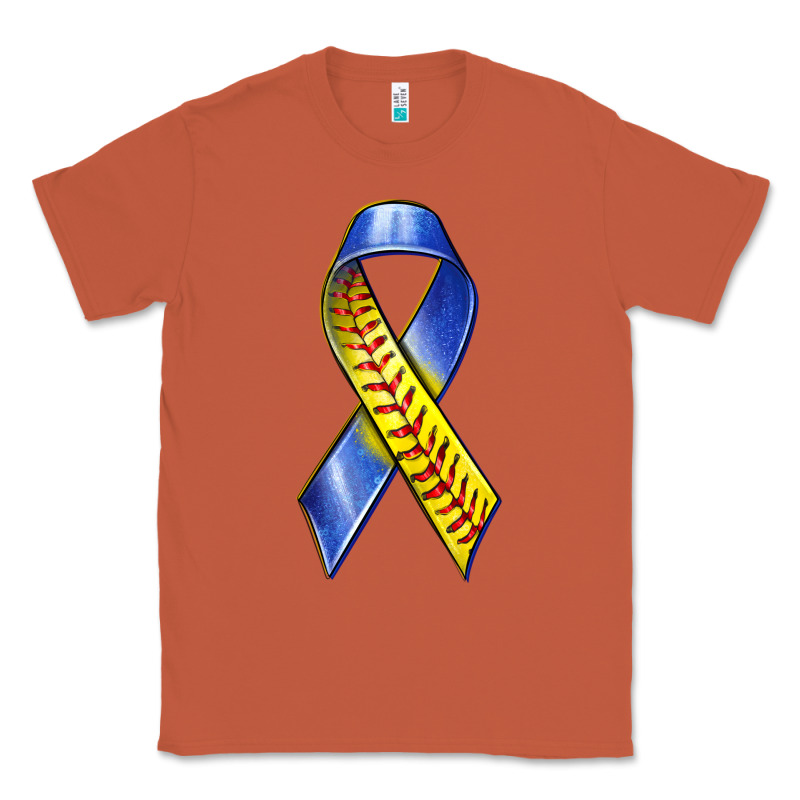 Down Syndrome Ribbon Softball Classic Tee by texasbilliewilder | Teevron