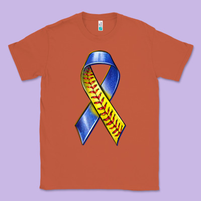 Down Syndrome Ribbon Softball Classic Tee Designed By Texasbilliewilder