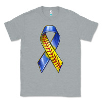 Heather Grey down syndrome ribbon softball Classic Tee - texasbilliewilder