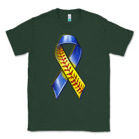 Sports Green down syndrome ribbon softball Classic Tee - texasbilliewilder