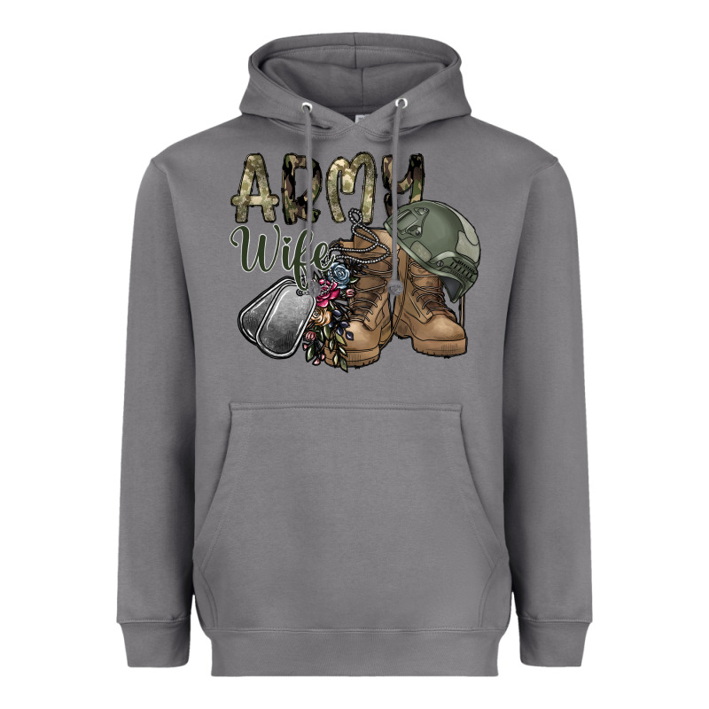 Army Wife Heavyweight Hoodie by SublimationCraftShop | Teevron