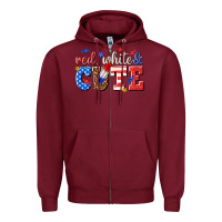 Burgundy red white and cute billie wilder Zipper Hoodie - texasbilliewilder