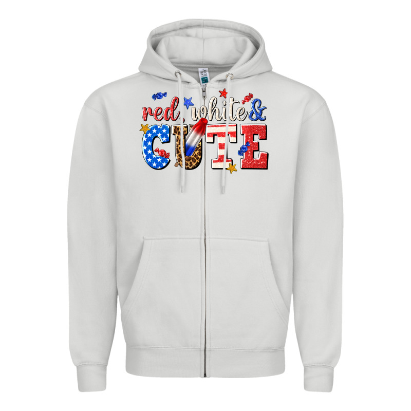 Red White And Cute Billie Wilder Zipper Hoodie by texasbilliewilder | Teevron