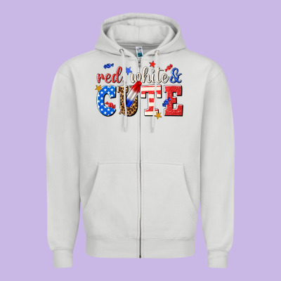 Zipper Hoodie red white and cute billie wilder