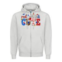 Dove Grey red white and cute billie wilder Zipper Hoodie - texasbilliewilder