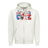 Oatmeal Heather red white and cute billie wilder Zipper Hoodie - texasbilliewilder