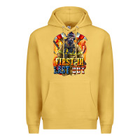 Antique Gold First In last Out American Firefighter Premium Hoodie - LillyAllenDesigns