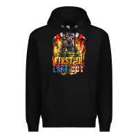 Black First In last Out American Firefighter Premium Hoodie - LillyAllenDesigns