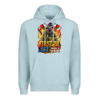 Blue Mist First In last Out American Firefighter Premium Hoodie - LillyAllenDesigns