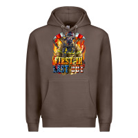 Coffee First In last Out American Firefighter Premium Hoodie - LillyAllenDesigns