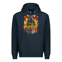 Navy First In last Out American Firefighter Premium Hoodie - LillyAllenDesigns