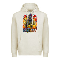 Oatmeal Heather First In last Out American Firefighter Premium Hoodie - LillyAllenDesigns