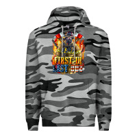 Slate Camo First In last Out American Firefighter Premium Hoodie - LillyAllenDesigns