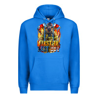 True Royal First In last Out American Firefighter Premium Hoodie - LillyAllenDesigns