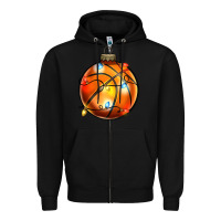 Black christmas baskeball Zipper Hoodie - Zillion Design Studio
