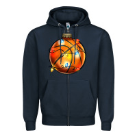 Navy christmas baskeball Zipper Hoodie - Zillion Design Studio