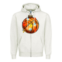 Oatmeal Heather christmas baskeball Zipper Hoodie - Zillion Design Studio