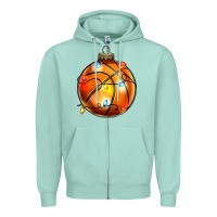 Seafoam christmas baskeball Zipper Hoodie - Zillion Design Studio