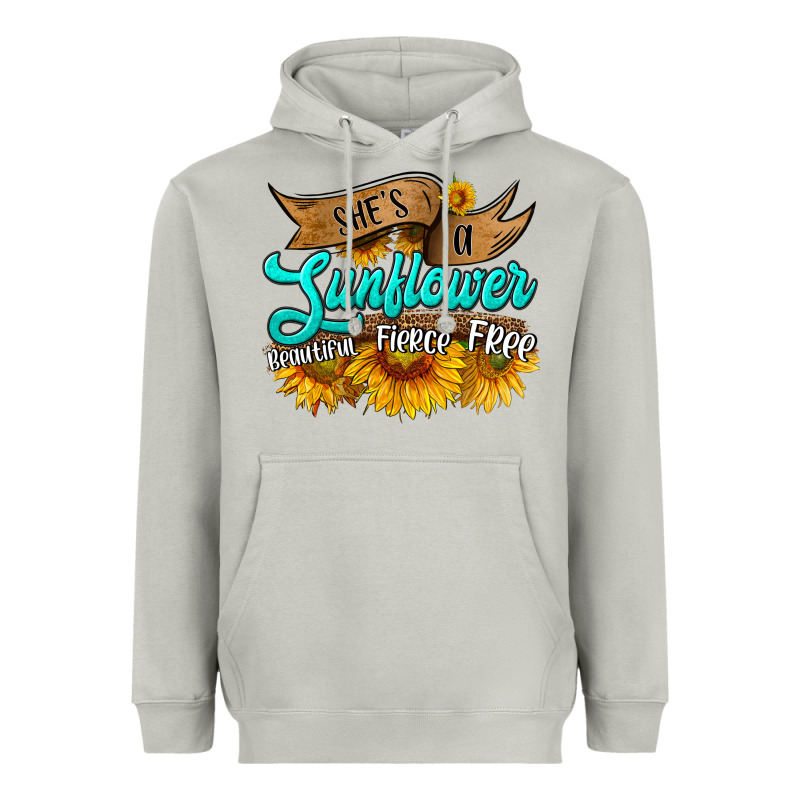 She's A Sunflower Beautiful Fierce Free Heavyweight Hoodie by HRA Design Shop | Teevron