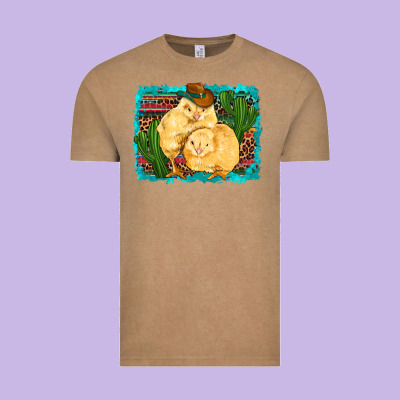 Western Cowboy Chicks Cactus Coop Animals  Leopard Serape Turquoise Vintage Tee Designed By Artiststas