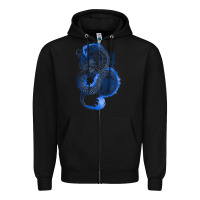 Black blue dragon Zipper Hoodie - RanaPortraitStore