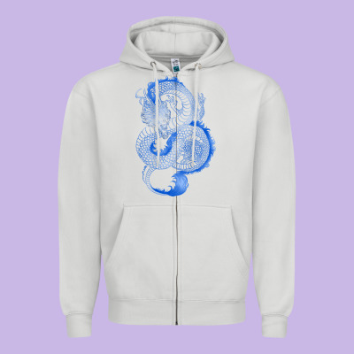 Zipper Hoodie blue dragon