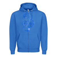 True Royal blue dragon Zipper Hoodie - RanaPortraitStore