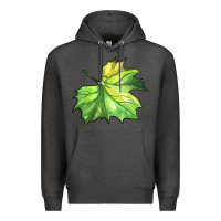 Charcoal Heather green leaf Premium Hoodie - BarkalooDesign