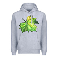 Heather Grey green leaf Premium Hoodie - BarkalooDesign
