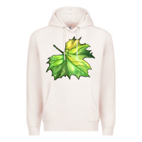Pale Pink green leaf Premium Hoodie - BarkalooDesign