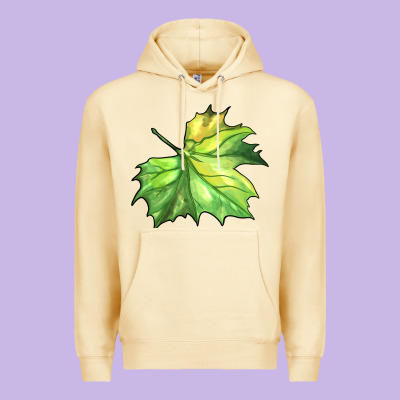 Green Leaf Premium Hoodie Designed By Barkaloodesign