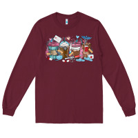 Burgundy nurse elements coffee cups Long Sleeve Tee - MaliasSmallBusiness