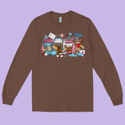 Long Sleeve Tee nurse elements coffee cups
