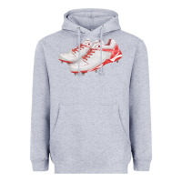 Heather Grey red cleats fa element Heavyweight Hoodie - FaDigitalArtStudio