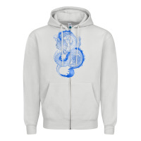 Dove Grey blue dragon Zipper Hoodie - RanaPortraitStore