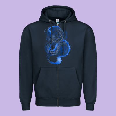 Zipper Hoodie blue dragon