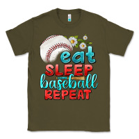 Army Green eat sleep baseball repeat Classic Tee - texasbilliewilder