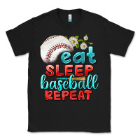 Black eat sleep baseball repeat Classic Tee - texasbilliewilder