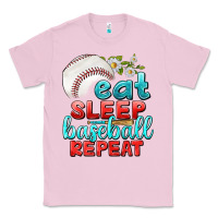 Bubblegum Pink eat sleep baseball repeat Classic Tee - texasbilliewilder