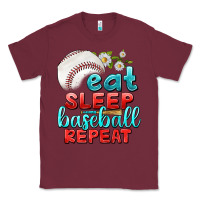Burgundy eat sleep baseball repeat Classic Tee - texasbilliewilder