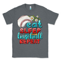 Charcoal Heather eat sleep baseball repeat Classic Tee - texasbilliewilder