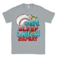 Heather Grey eat sleep baseball repeat Classic Tee - texasbilliewilder