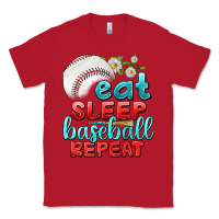 Red eat sleep baseball repeat Classic Tee - texasbilliewilder