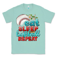 Seafoam eat sleep baseball repeat Classic Tee - texasbilliewilder