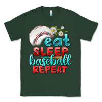Sports Green eat sleep baseball repeat Classic Tee - texasbilliewilder